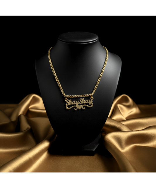 Love Heart Nameplate Necklace