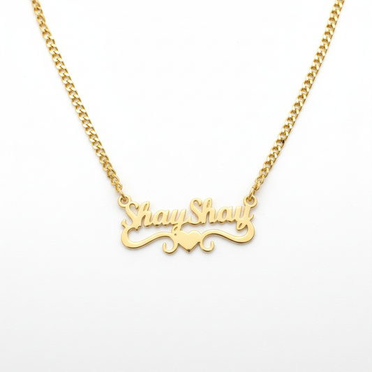 Love Heart Nameplate Necklace