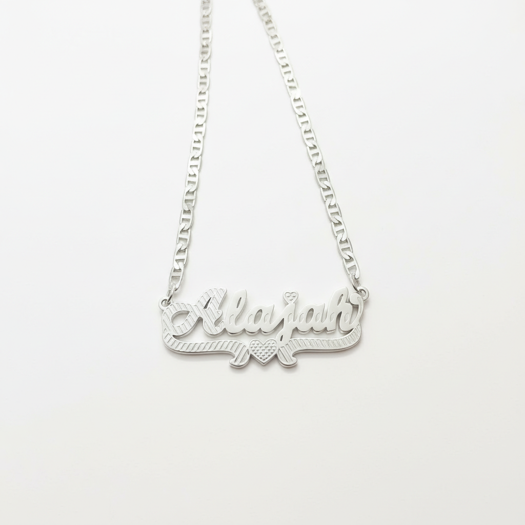 Double Name Plate Necklace