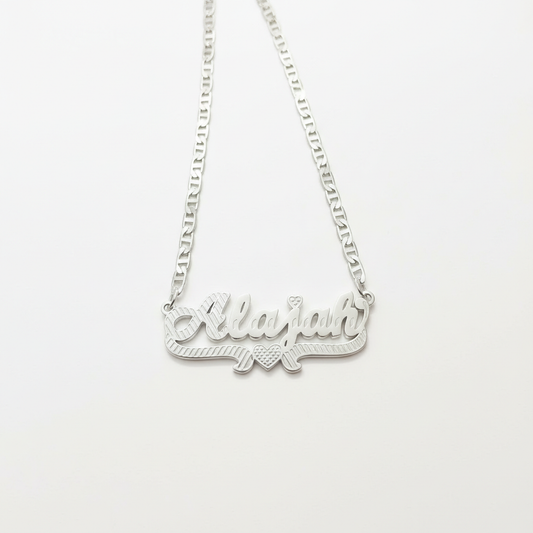 Double Name Plate Necklace